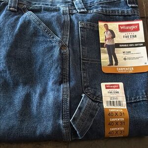 Wrangler Blue Relaxed Fit Jeans Classic Denim carpenter 40 x 31